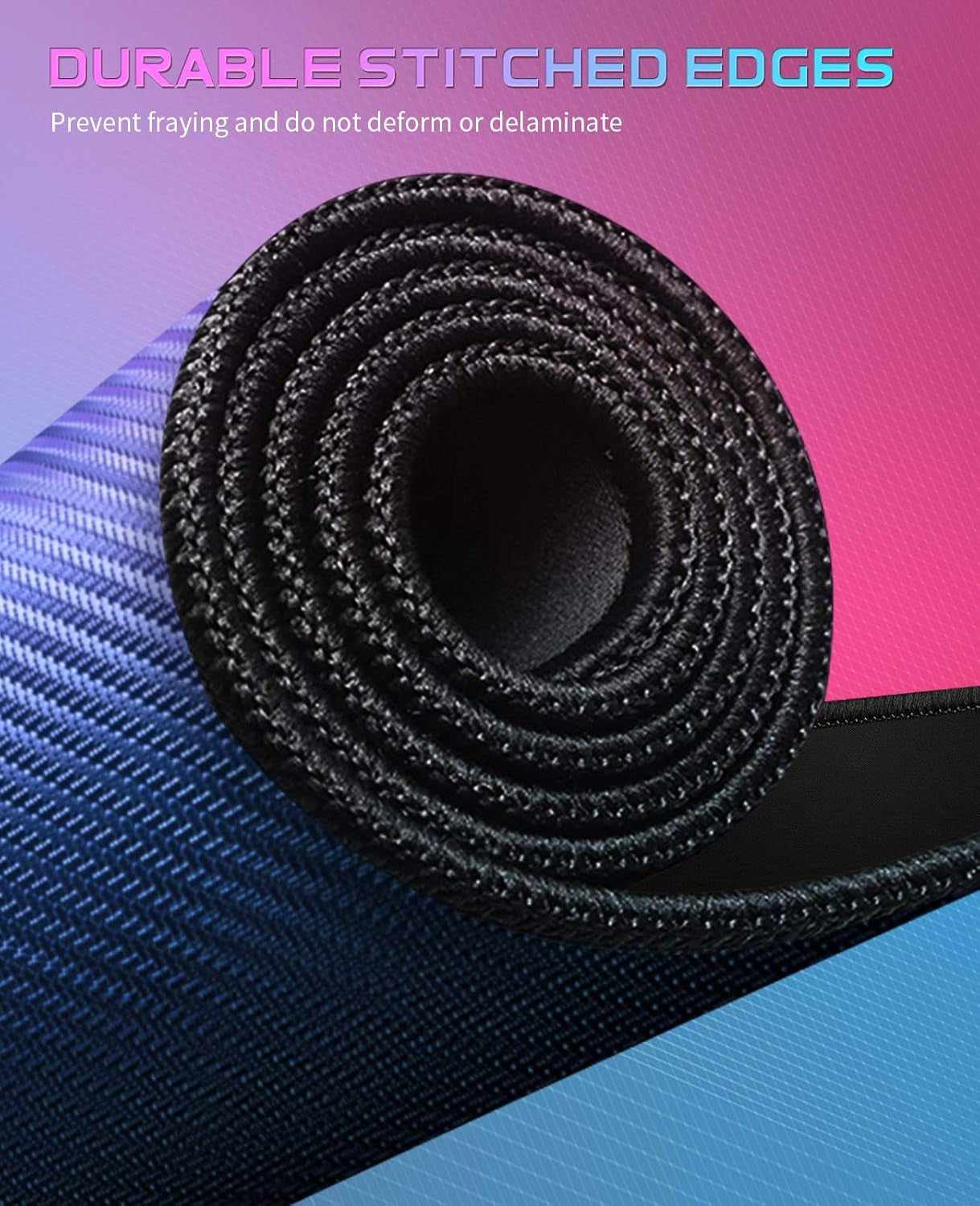 Gaming Mouse Pad, Extended Large Mousepad with Superior Micro-Weave Cloth , Waterproof Keyboard Pad with Stitched Edges, Non-Slip Base, 31.5 X 15.7 Inch, XXL, Black
