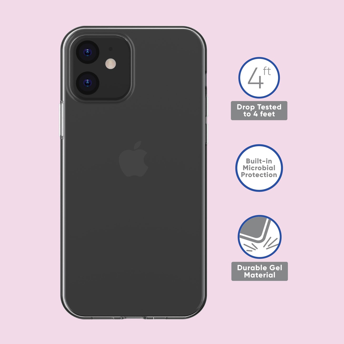 . Gel Phone Case for Iphone 12 / Iphone 12 Pro - Clear