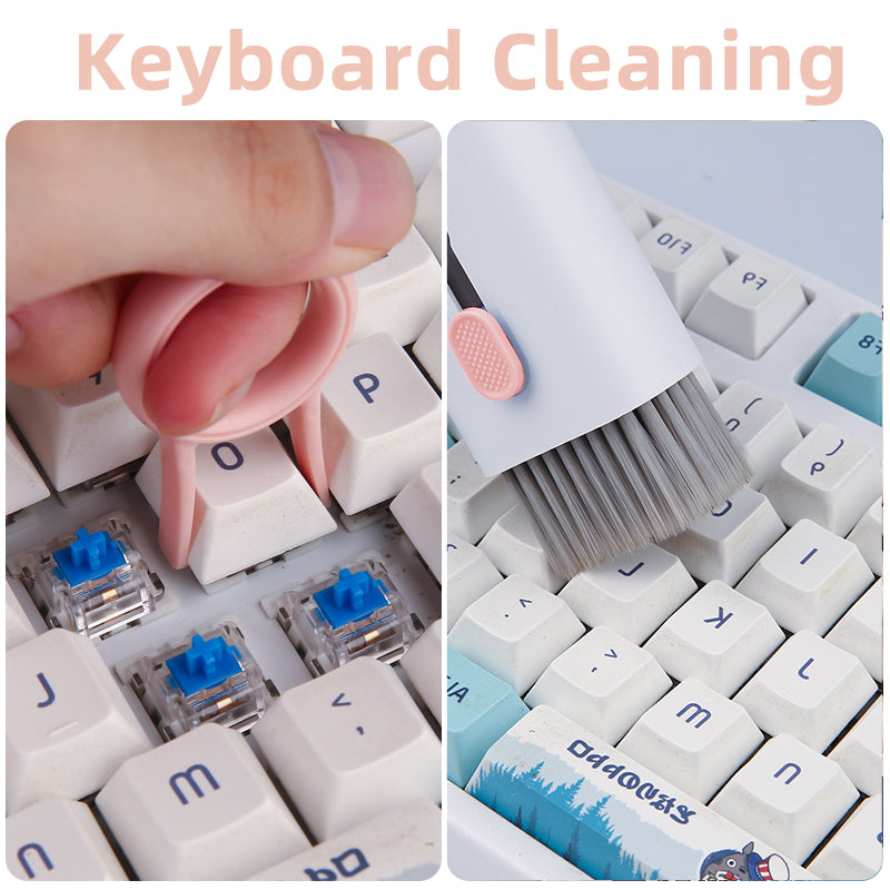 7-in-1 cleaning kit perfect for keyboards, electronics, earphones, and headsets!