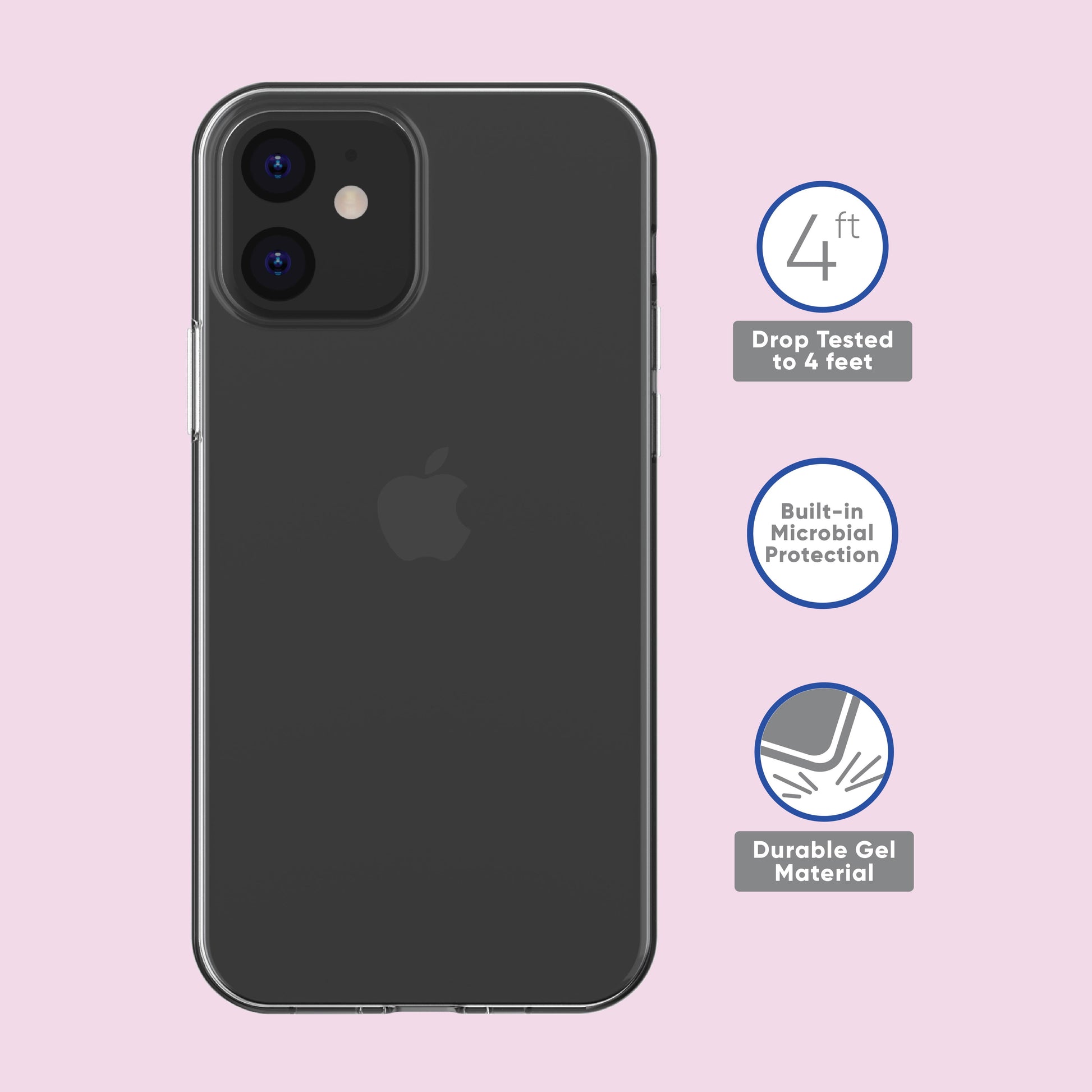 . Gel Phone Case for Iphone 12 / Iphone 12 Pro - Clear